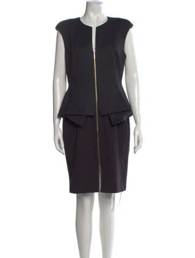 Pre-owned Ted Baker Crew Neck Knee-length Dress W/ Tags In Black
