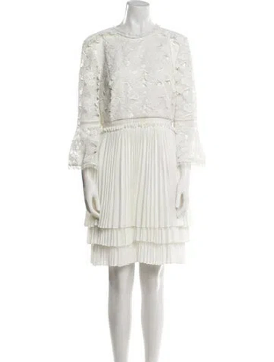 Pre-owned Ted Baker Crew Neck Knee-length Dress W/ Tags In White