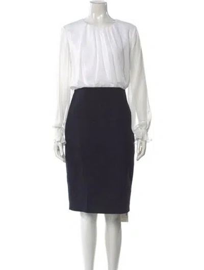 Pre-owned Ted Baker Crew Neck Knee-length Dress In White