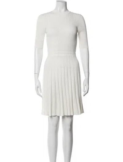 Pre-owned Ted Baker Crew Neck Knee-length Dress In White