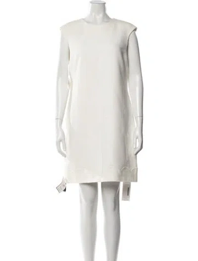 Pre-owned Ted Baker Crew Neck Knee-length Dress In White
