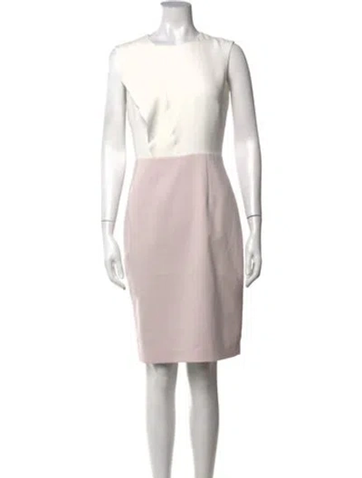 Pre-owned Ted Baker Crew Neck Knee-length Dress In White