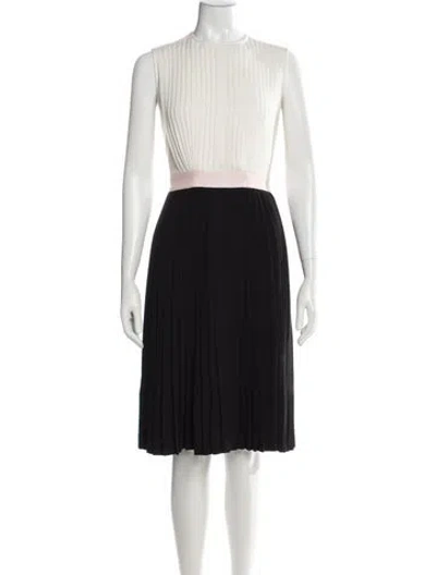 Pre-owned Ted Baker Crew Neck Knee-length Dress In White