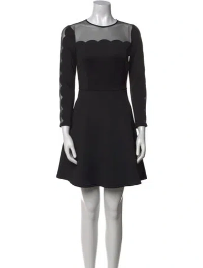 Pre-owned Ted Baker Crew Neck Long Dress In Black