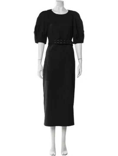 Pre-owned Ted Baker Crew Neck Long Dress In Black