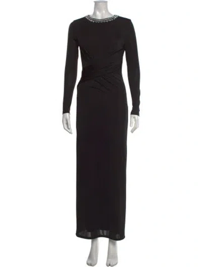 Pre-owned Ted Baker Crew Neck Long Dress In Black