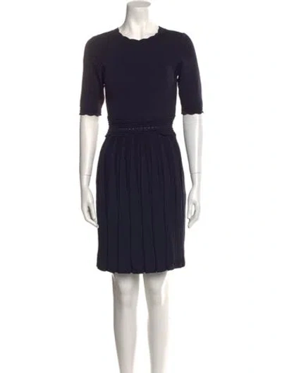 Pre-owned Ted Baker Crew Neck Long Dress In Blue