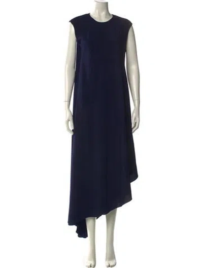 Pre-owned Ted Baker Crew Neck Long Dress In Blue
