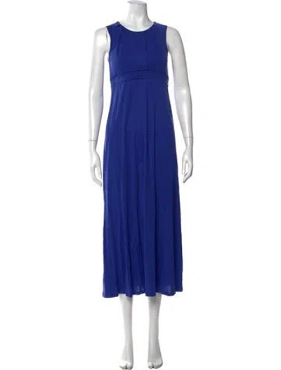 Pre-owned Ted Baker Crew Neck Long Dress In Blue