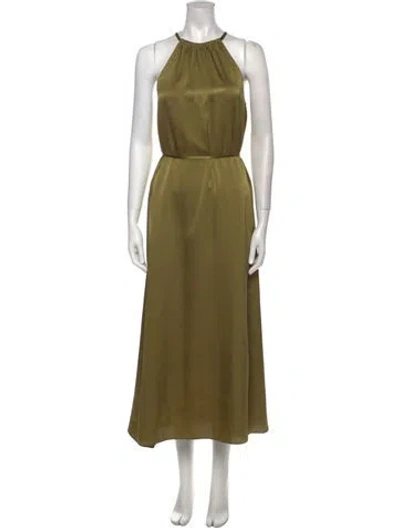 Pre-owned Ted Baker Crew Neck Long Dress In Green