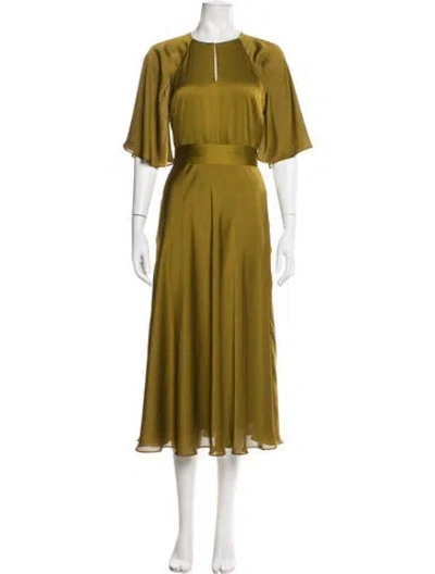 Pre-owned Ted Baker Crew Neck Long Dress In Green