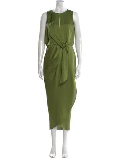 Pre-owned Ted Baker Crew Neck Long Dress In Green