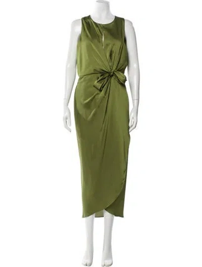 Pre-owned Ted Baker Crew Neck Long Dress In Green