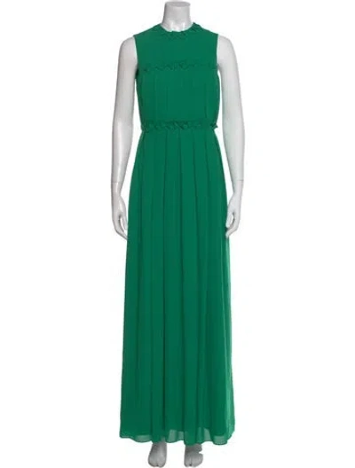 Pre-owned Ted Baker Crew Neck Long Dress In Green