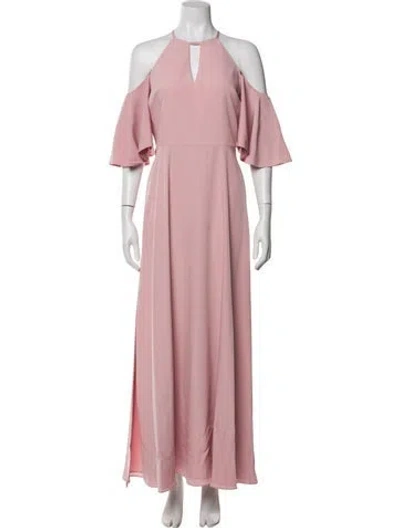 Pre-owned Ted Baker Crew Neck Long Dress In Pink