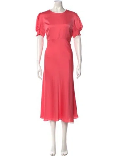 Pre-owned Ted Baker Crew Neck Long Dress In Pink