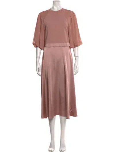 Pre-owned Ted Baker Crew Neck Long Dress In Pink