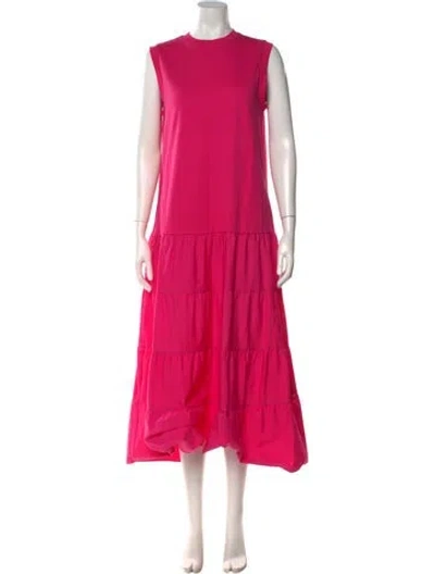 Pre-owned Ted Baker Crew Neck Long Dress In Pink