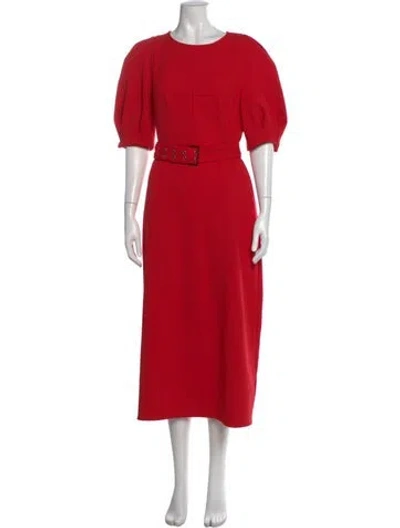 Pre-owned Ted Baker Crew Neck Long Dress In Red