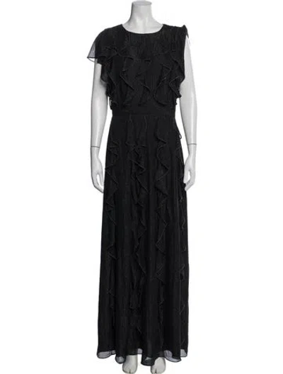 Pre-owned Ted Baker Crew Neck Long Dress W/ Tags In Black