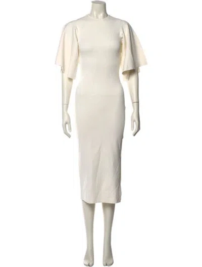 Pre-owned Ted Baker Crew Neck Long Dress In White