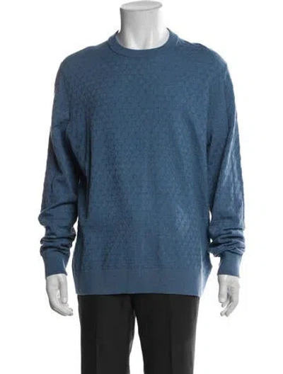 Pre-owned Ted Baker Crew Neck Long Sleeve Pullover In Blue