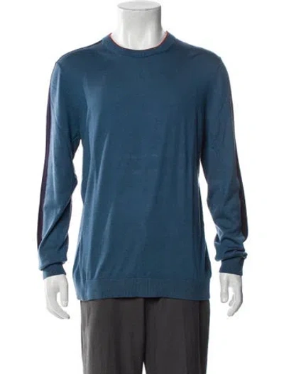 Pre-owned Ted Baker Crew Neck Long Sleeve Pullover In Blue