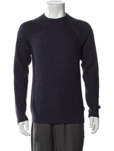 Pre-owned Ted Baker Crew Neck Long Sleeve Pullover In Blue