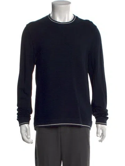 Pre-owned Ted Baker Crew Neck Long Sleeve Pullover In Blue