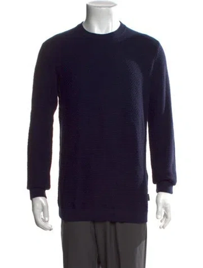 Pre-owned Ted Baker Crew Neck Long Sleeve Pullover In Blue