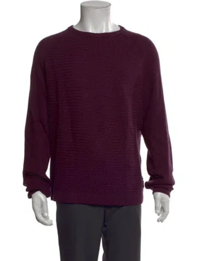 Pre-owned Ted Baker Crew Neck Long Sleeve Pullover In Burgundy