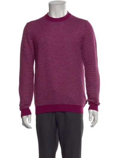 Pre-owned Ted Baker Crew Neck Long Sleeve Pullover In Purple