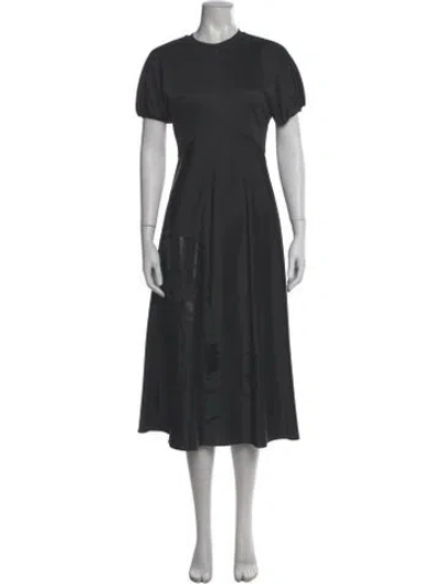 Pre-owned Ted Baker Crew Neck Midi Length Dress In Black