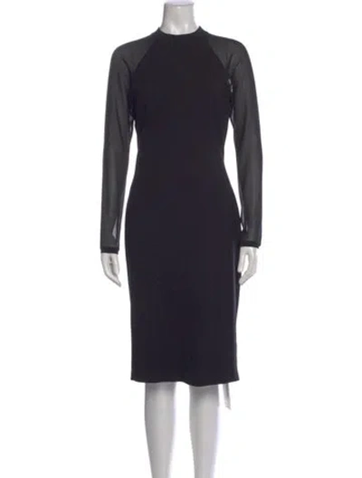 Pre-owned Ted Baker Crew Neck Midi Length Dress In Blue