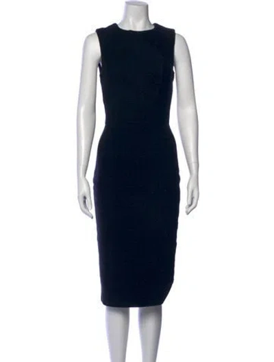 Pre-owned Ted Baker Crew Neck Midi Length Dress In Multi