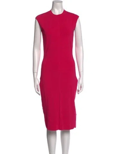 Pre-owned Ted Baker Crew Neck Midi Length Dress In Pink