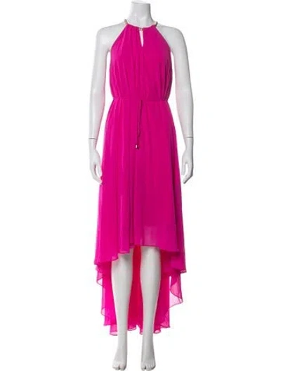 Pre-owned Ted Baker Crew Neck Midi Length Dress In Pink