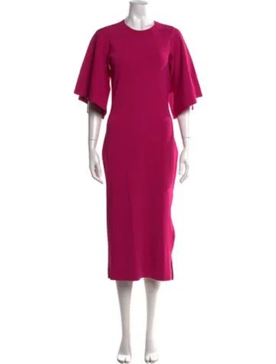 Pre-owned Ted Baker Crew Neck Midi Length Dress In Pink