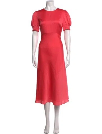 Pre-owned Ted Baker Crew Neck Midi Length Dress In Pink