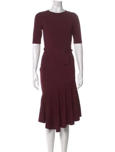 Pre-owned Ted Baker Crew Neck Midi Length Dress In Purple