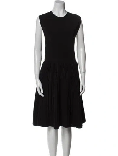 Pre-owned Ted Baker Crew Neck Midi Length Dress W/ Tags In Black