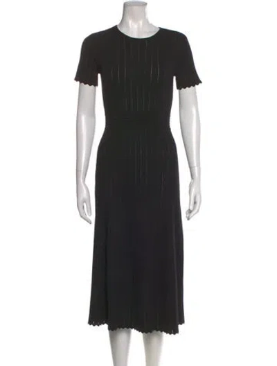 Pre-owned Ted Baker Crew Neck Midi Length Dress W/ Tags In Black