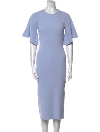 Pre-owned Ted Baker Crew Neck Midi Length Dress W/ Tags In Blue