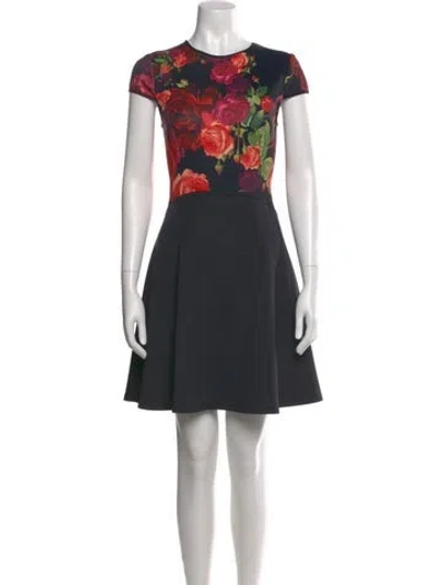 Pre-owned Ted Baker Crew Neck Mini Dress In Black