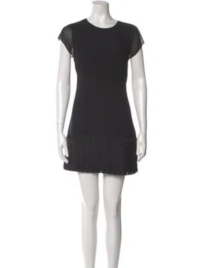 Pre-owned Ted Baker Crew Neck Mini Dress In Black