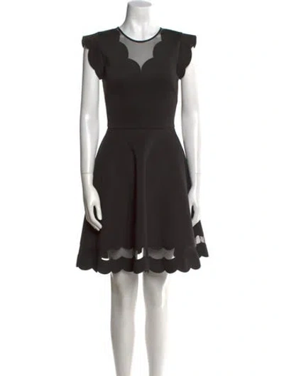 Pre-owned Ted Baker Crew Neck Mini Dress In Black