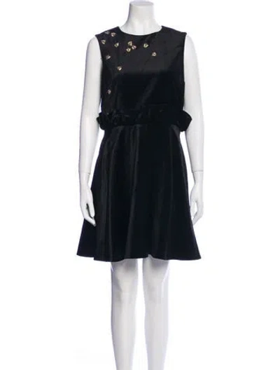 Pre-owned Ted Baker Crew Neck Mini Dress In Black