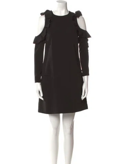 Pre-owned Ted Baker Crew Neck Mini Dress In Black