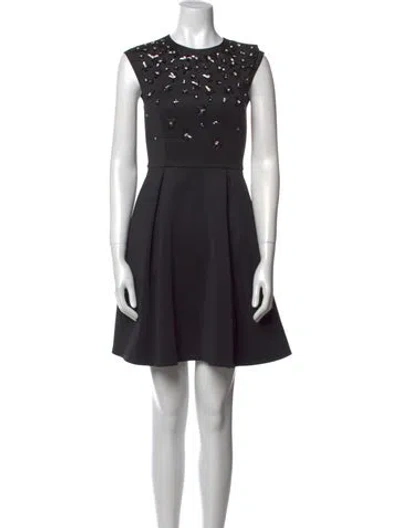 Pre-owned Ted Baker Crew Neck Mini Dress In Black