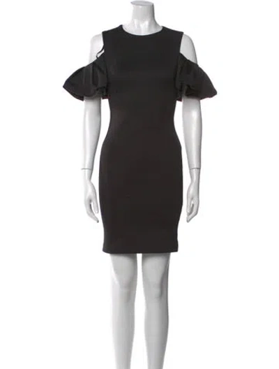 Pre-owned Ted Baker Crew Neck Mini Dress In Black